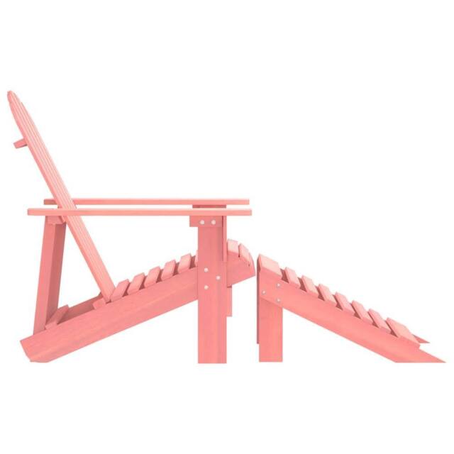 Berkfield Home Elegant Garden Adirondack Chair with Ottoman Solid Fir Wood Pink - image 1
