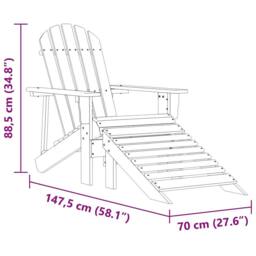 Berkfield Home Elegant Garden Adirondack Chair with Ottoman Solid Fir Wood Pink - thumbnail 8