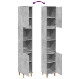 Berkfield Home Bathroom Cabinet Concrete Grey 30x30x190 cm Engineered Wood - Size: 30 x 30 x 190 cm - thumbnail 8