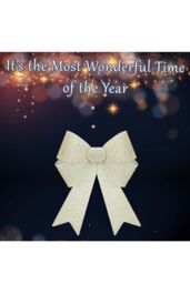 VFM e-Store Tinsel Bow Christmas Decoration X 1 22cm x 32cm x 7cm Champagne in Ivory - Size: 22 cm x 32 cm x 7 cm - thumbnail 3