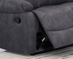 Furnishings For Less UK Alaska Grey Fabric Reclining Corner Sofa 5 Seater Suede Manual Recliner Comfortable Padded Arms - thumbnail 4