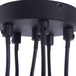Wyld and Coco Cluster Pendant Lamp - Black Metal and Light Wood 6 Integrated Lights - thumbnail 6