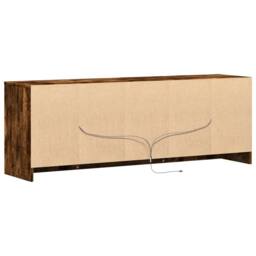 Berkfield Home TV Cabinet with LED Smoked Oak 139.5x34x50 cm Engineered Wood in Brown - thumbnail 8