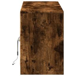 Berkfield Home TV Cabinet with LED Smoked Oak 139.5x34x50 cm Engineered Wood in Brown - thumbnail 7