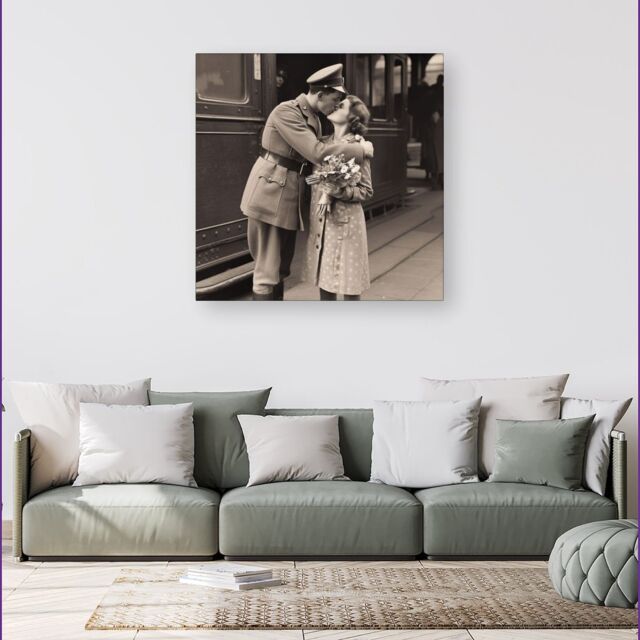 Warren Reed - Designer Time To Say Goodbye Canvas in Black - Size: w40 inch x h40 inch - image 1