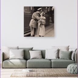 Warren Reed - Designer Time To Say Goodbye Canvas in Black - Size: w40 inch x h40 inch - thumbnail 1