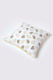 Homescapes Cotton Paisley & Dots Cushion Cover in White - Size: 60 cm x 60 cm - thumbnail 5