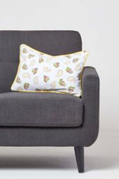 Homescapes Cotton Paisley & Dots Cushion Cover in White - Size: 60 cm x 60 cm - thumbnail 4