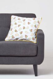 Homescapes Cotton Paisley & Dots Cushion Cover in White - Size: 60 cm x 60 cm - thumbnail 2