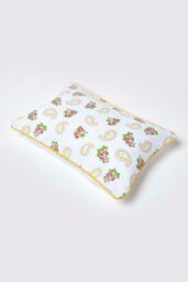 Homescapes Cotton Paisley & Dots Cushion Cover in White - Size: 60 cm x 60 cm - thumbnail 6
