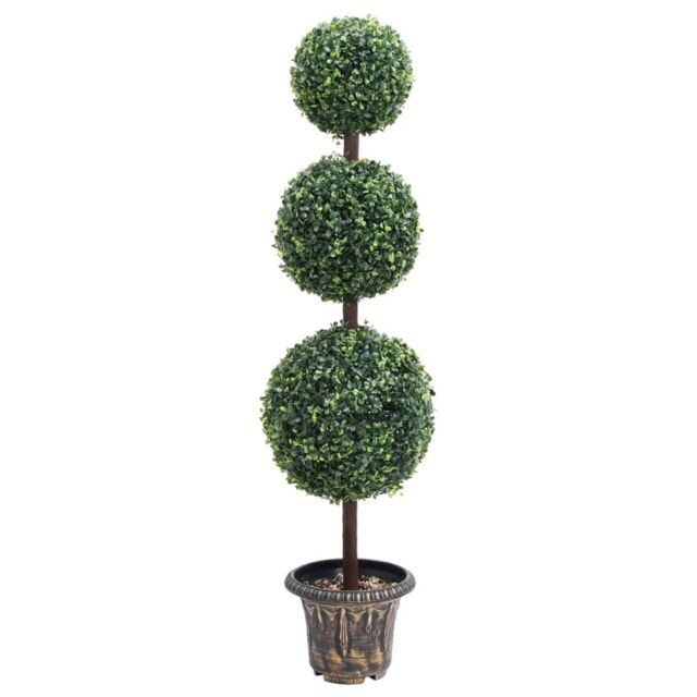Berkfield Home Artificial Boxwood Plant with Pot Ball Shaped Green 118 cm - image 1