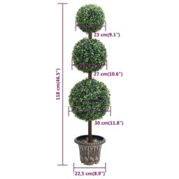 Berkfield Home Artificial Boxwood Plant with Pot Ball Shaped Green 118 cm - thumbnail 5