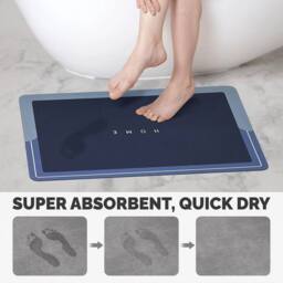 FLAVORA Absorbent Non-slip Kitchen Mats Quick Drying in Blue - Size: 100 cm diameter - thumbnail 3