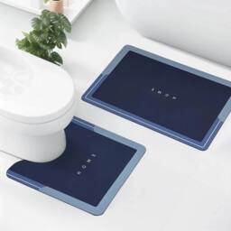 FLAVORA Absorbent Non-slip Kitchen Mats Quick Drying in Blue - Size: 100 cm diameter - thumbnail 1