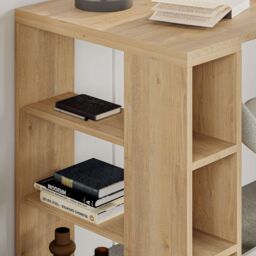 Decortie Colmar' Modern Desk with Bookshelf Legs 140cm in Natural - Size: 1 Pack - thumbnail 3