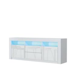 Creative Furniture Shine TV Unit 160cm - White with Gloss Doors & LED Lights - thumbnail 8