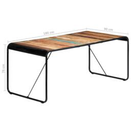 Berkfield Home Dining Table 180x90x76 cm Solid Reclaimed Wood - Size: 180 x 90 x 76 cm - thumbnail 8