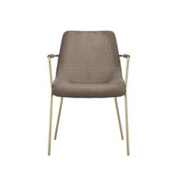 Lemon Pavilion Furniture Carlo Arms Dining Chair (Pack of 2) - Textured Velvet/Metal - Taupe - thumbnail 2
