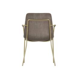 Lemon Pavilion Furniture Carlo Arms Dining Chair (Pack of 2) - Textured Velvet/Metal - Taupe - thumbnail 4