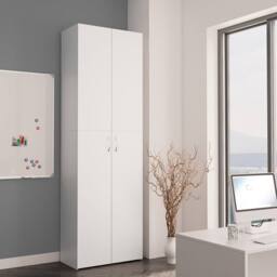 Berkfield Home Office Cabinet White 60x32x190 cm Engineered Wood - Size: 60 x 32 x 190 cm - thumbnail 3
