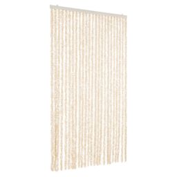Berkfield Home Fly Curtain Beige & White 100x230 cm Chenille - thumbnail 2