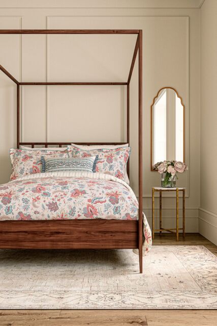 V&A 'Chintz Reverie' Cotton Duvet Cover Set in Teal - Size: King - image 1