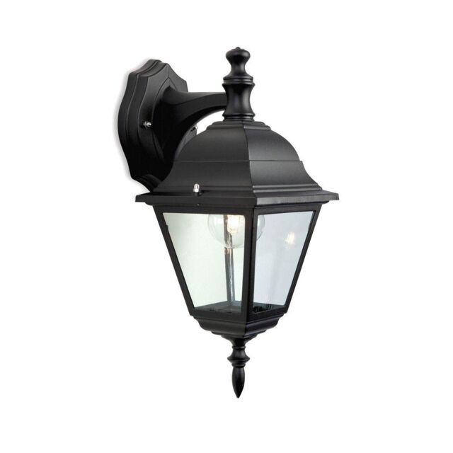 Netlighting 1 Light Outdoor 4 Panel Lantern Downlight Black IP43 E27
