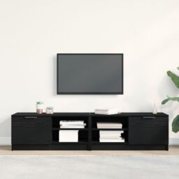 Berkfield Home TV Cabinet 2 pcs Black Oak 80x35x36, 5 cm Engineered Wood - thumbnail 4