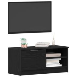 Berkfield Home TV Cabinet 2 pcs Black Oak 80x35x36, 5 cm Engineered Wood - thumbnail 3