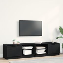 Berkfield Home TV Cabinet 2 pcs Black Oak 80x35x36, 5 cm Engineered Wood - thumbnail 1