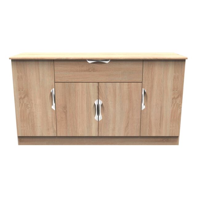 Ready Assembled 2 U Holborn 4 Door 1 Drawer Wide Unit (Ready Assembled) in Light Oak - image 1