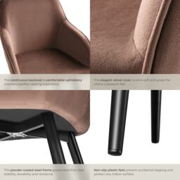 tectake Dining Chair Marilyn Set Of 6 - Brown/Black in Brown - Size: 6 Pack - thumbnail 5