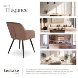 tectake Dining Chair Marilyn Set Of 6 - Brown/Black in Brown - Size: 6 Pack - thumbnail 7