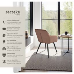 tectake Dining Chair Marilyn Set Of 6 - Brown/Black in Brown - Size: 6 Pack - thumbnail 2