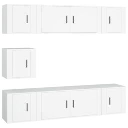 Berkfield Home 7 Piece TV Cabinet Set White Engineered Wood - thumbnail 2