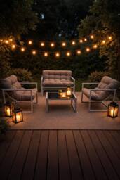 Neo 4 Piece Outdoor Metal Patio Furniture Set with Cushions Glass Table in Grey - thumbnail 2