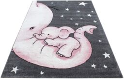 Bravich LTD Baby Elephant & Stars Rug - Kids in Pink - Size: 160 cm x 230 cm - thumbnail 6