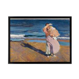 "Artery8 Sorolla Fisherwomen With Her Son Framed Canvas Wall Art Print - Size: W12"" x H16""" - thumbnail 1