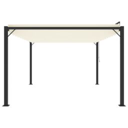 Berkfield Home Gazebo with Louvered Roof 3x4 m Cream Fabric & Aluminium in Beige - thumbnail 4