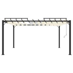 Berkfield Home Gazebo with Louvered Roof 3x4 m Cream Fabric & Aluminium in Beige - thumbnail 3