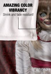 Annabelle 3 Blanket, 152x127 cm Doll Poster Silky Touch Super Soft Throw Blanket in White - thumbnail 4