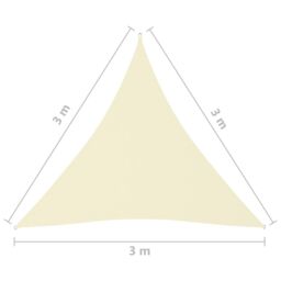 Berkfield Home Sunshade Sail Oxford Fabric Triangular 3x3x3 m Cream in Beige - thumbnail 6