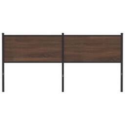 Berkfield Home Headboard Brown Oak 180 cm Engineered Wood & Steel - thumbnail 3