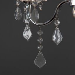 ValueLights Varuna Glass Droplet IP44 Rated Bathroom Chandelier Pendant Ceiling Light in Silver - thumbnail 4