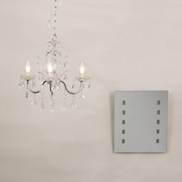 ValueLights Varuna Glass Droplet IP44 Rated Bathroom Chandelier Pendant Ceiling Light in Silver - thumbnail 5