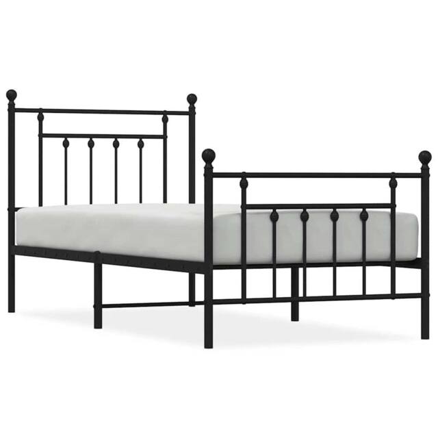 Berkfield Home Metal Bed Frame with Headboard & Footboard Black 90x200 cm - image 1