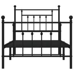 Berkfield Home Metal Bed Frame with Headboard & Footboard Black 90x200 cm - thumbnail 6