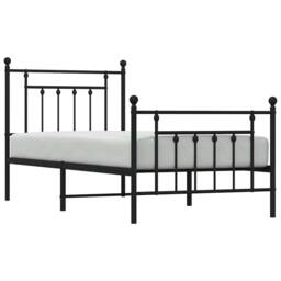 Berkfield Home Metal Bed Frame with Headboard & Footboard Black 90x200 cm - thumbnail 5