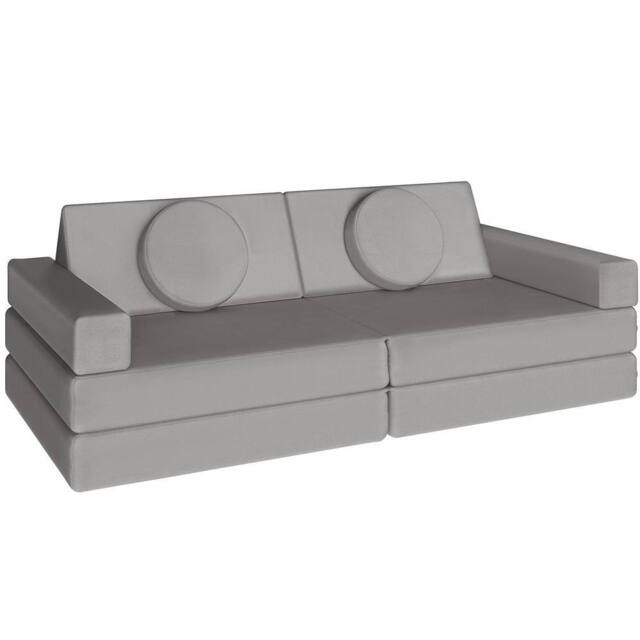 tectake Kids Sofa Lilly in Grey - Size: 120 cm - image 1