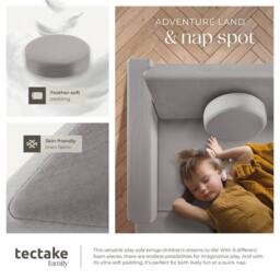 tectake Kids Sofa Lilly in Grey - Size: 120 cm - thumbnail 7